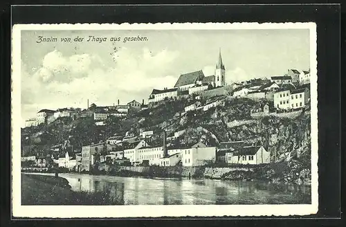 AK Znaim, Ortsansicht von der Thaya aus