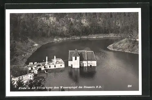 AK Alt Bitov, Kirche im Wasser des Stausees