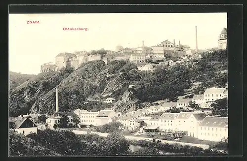 AK Znaim, Ortsansicht mit Ottokarburg