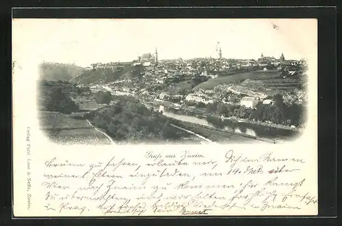 AK Znaim, Flusspartie an der Stadt