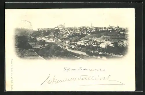 AK Znaim, Ortsansicht von Anhöhe