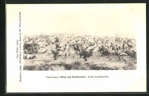 Künstler-AK Jan Styka: Bitwa pod Raclawicami: Atak kosynierow