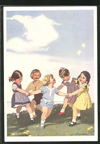 Künstler-AK W.I.: Indathren-Reigen