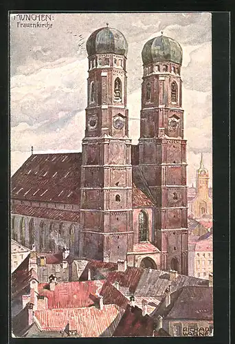 Künstler-AK Richard Wagner: München, Frauenkirche