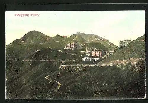 AK Hongkong, Häuser auf dem Berg