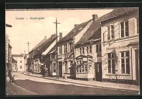 AK Tonder, Strassenpartie mit Geschäften