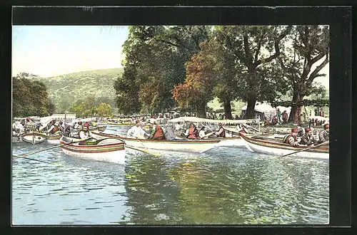 AK Constantinople, Eaux douces d`Europe, Flusspartie mit Booten