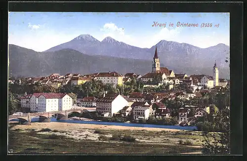 AK Kranj, Grintavec, Ortsansicht mit Kirche