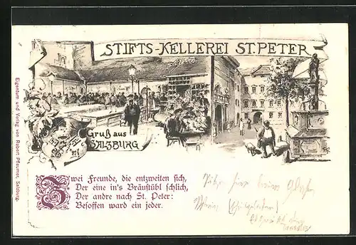 Lithographie Salzburg, Stifts-Kellerei St. Peter