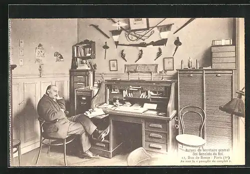 AK Paris, Journal L`Action Francaise, Bureau du Secrétaire général de Camelits du Roi, Rue de Rome 12