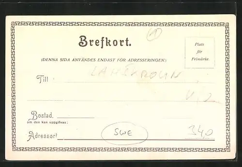 AK Landskrona, Schulklasse auf dem Markt