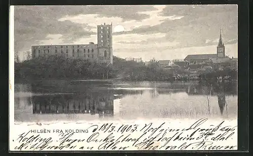 AK Kolding, Panorama bei Mondschein