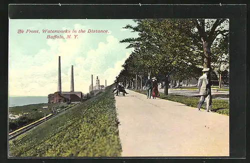 AK Buffalo, NY, The Front, Waterworks in the Distance