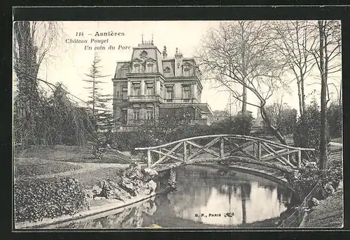 AK Asnieres, Chateau Pouget, un coin du Parc