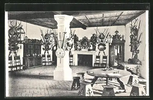 AK Rosenberg, Waffensaal im Schloss Rosenberg, Innenansicht