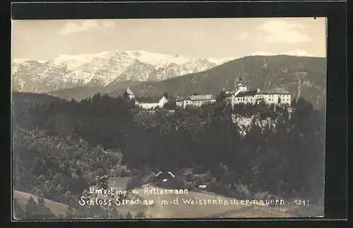 AK Lassing, Schloss Strechau m. d. Weissenbachermauern 1911