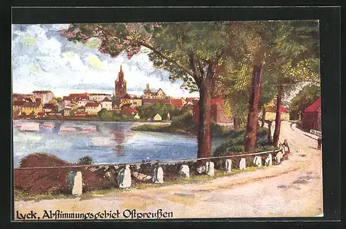 AK Lyck, Gesamtansicht mit Flusspartie