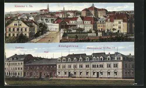 AK Kamenz i. Sa., Gasthaus, Saal, Massenquartier Inf-Reg. 178