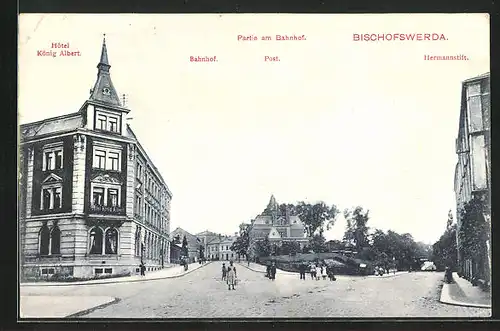 AK Bischofswerda, Hotel König Albert am Bahnhof