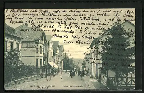 AK Rengsdorf, Passanten auf der Kaiser Wilhelm-Strasse