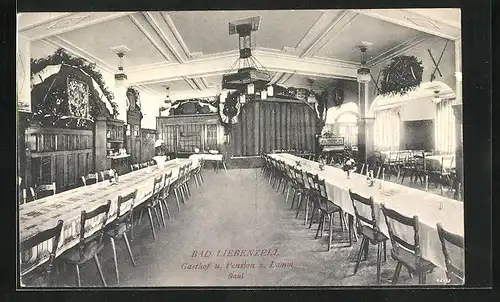 AK Bad Liebenzell, Gasthof und Pension z. Lamm, Innenansicht Saal