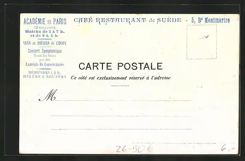 Künstler-AK Albert Guillaume: Motifs de Punition, Uniformierter Mann schreibt an Wand