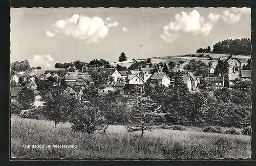 AK Hundsdorf im Westerwald, Panorama mit Wohnhäusern
