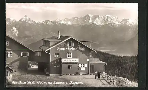 AK Nesselwang / Allgäu, Berggasthaus Sportheim Böck