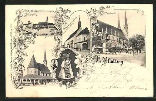 AK Altötting, Pfarrkirche, Hauptplatz, Kapelle
