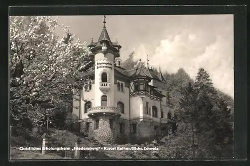 AK Rathen /Sächs. Schweiz, Christliches Erholungsheim Friedenburg