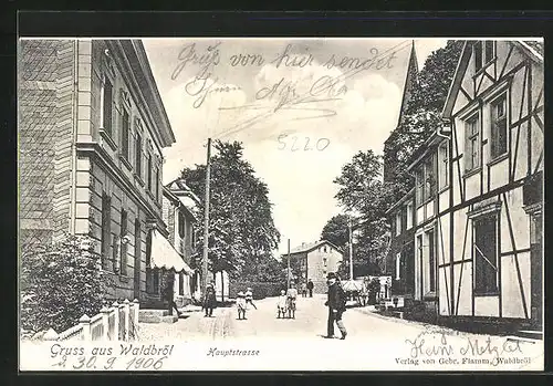 AK Waldbröl, Hauptstrasse mit Fachwerkhaus