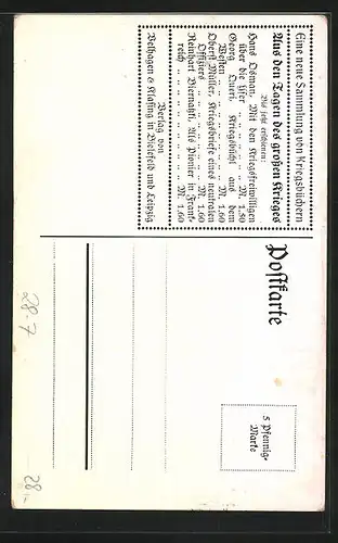 Künstler-AK Ludwig Hohlwein: Soldat auf Pferd, Am Feind