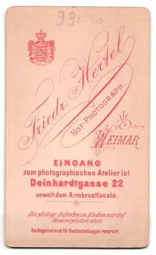 Fotografie Friedr. Hertel, Weimar, Deinhardtgasse 22, Portrait junge Dame in modischer Kleidung