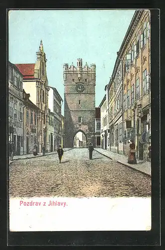AK Jihlava, Altstadt mit Burgtor