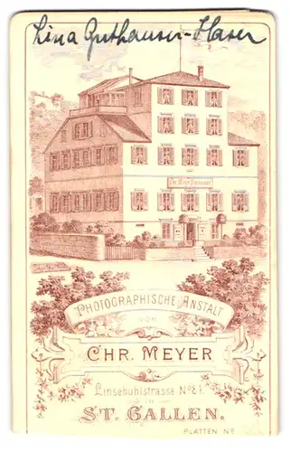 Fotografie Chr. Meyer, St. Gallen, Linsebühlstr. 84, Ansicht St. Gallen, Blick auf das Ateliersgebäude