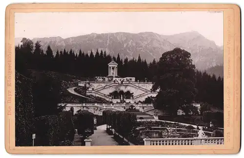 Fotografie Römmler & Jonas, Dresden, Ansicht Ettal, Schloss Linderhof mit Terrassen & Venustempel