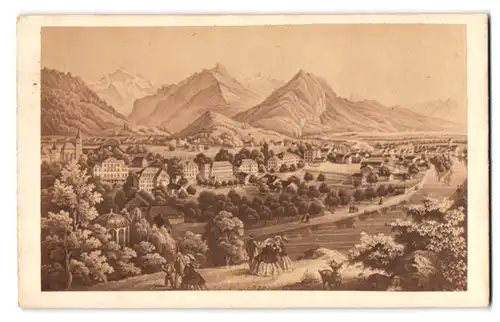 Fotografie H. & C. a St., Ansicht Interlaken, Panorama der Stadt