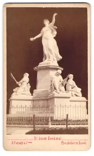 Fotografie A. Varady & Co., Basel, Ansicht Basel, St. Jacob Denkmal