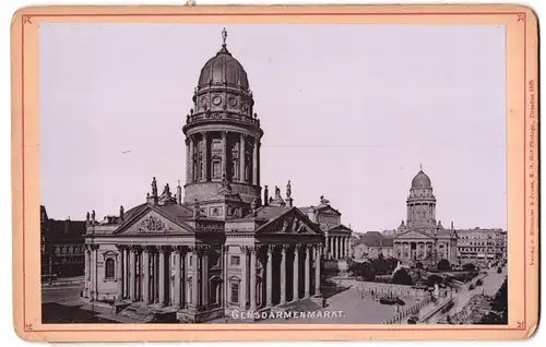 Fotografie Römmler & Jonas, Dresden, Ansicht Berlin, Gensdarmenmarkt mit Deutschem & Französischem Dom