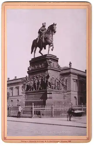 Fotografie Römmler & Jonas, Dresden, Ansicht Berlin, Unter den Linden, Reiterstandbild Friedrich der Grosse