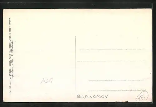 AK Slavonov, Skola, Gasthaus, Hostinec F. Effenberka, Partie od kostela