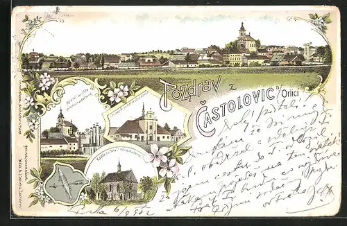 Lithographie Castolovice, Kostel sv. Vita pivovar a zámek, Kaple sv. Mari Magdaleny