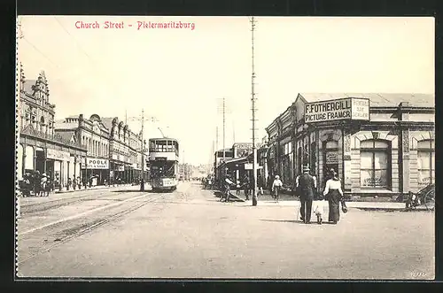 AK Pietermaritzburg, Church Streets, Strassenbahn