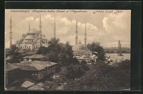AK Constantinople, Mosquée du Sultan Ahmed et l`Hippodrome