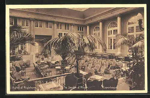 AK Copenhague, Hotel d`Angleterre, le Jardin d`Hiver