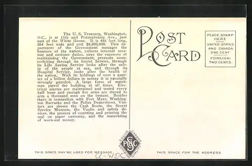 AK Washington D.C., U.S. Treasury with Monument in Distance