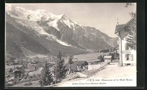 AK Chamonix, Panorama et le Mont Blanc