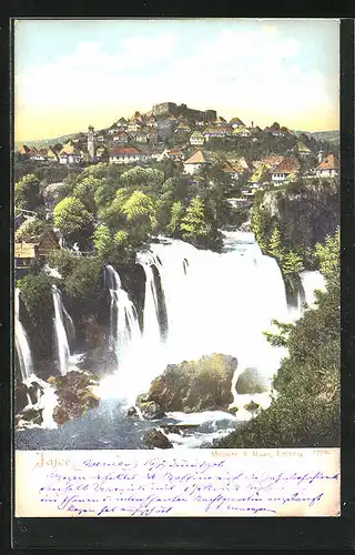 AK Jajce, Wasserfall gegen Ortschaft