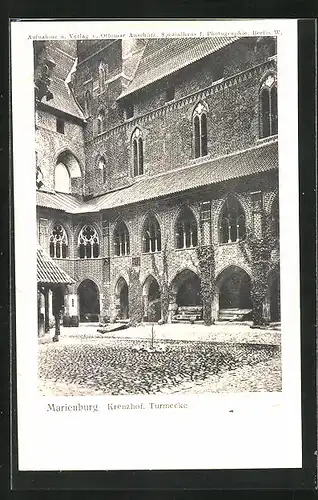 AK Marienburg / Malbork, Kreuzhof, Turmecke