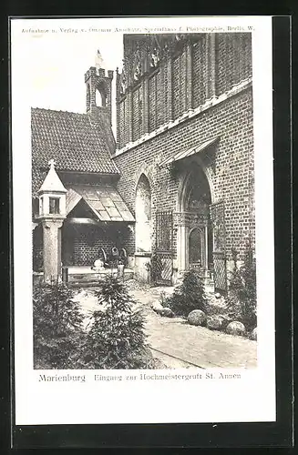 AK Marienburg / Malbork, Eingang zur Hochmeistergruft St. Annen